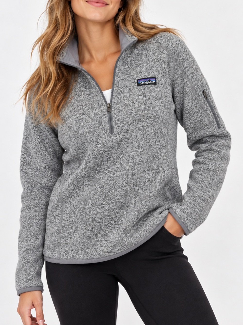 Patagonia Women’s Better Sweater 1/4 Zip Fleece Pullover Gray Large